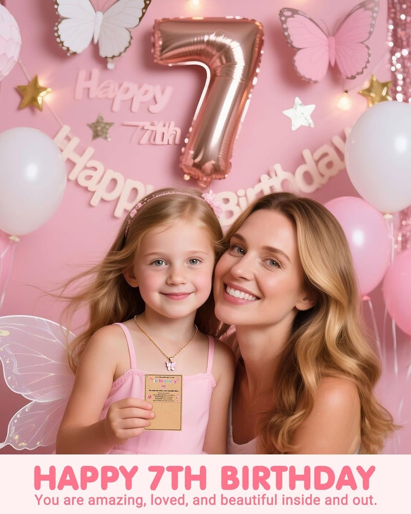 UNGENT THEM Happy 5th 6th 7th 8th 9th 10th 11th 12th Birthday Gifts, You Make The World A More Beautiful Place Butterfly Necklace Bday Presents - Image 5